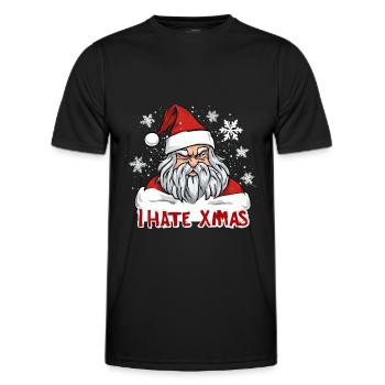 Ich hasse Weihnachten Lustig Anti Weihnacht - Männer Funktions-T-Shirt - Schwarz - Vorne - AI Model Male 178 dark (178cm)