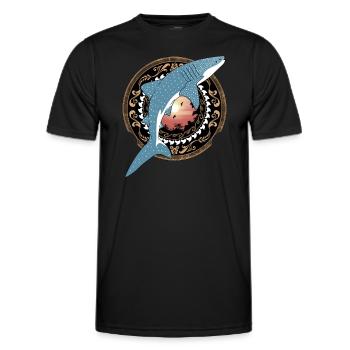 Whale Shark Hawaiian - Men's Functional T-Shirt - black - Front - AI Model Male 178 dark (178cm)