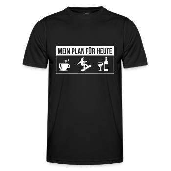 Mein Plan Apres Ski | Snowboard Wein Spruch - Männer Funktions-T-Shirt - Schwarz - Vorne - AI Model Male 178 dark (178cm)