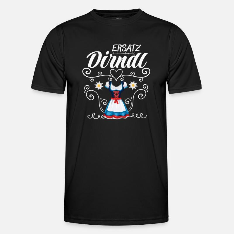 Dirndl Ersatz - Männer Funktions-T-Shirt - Schwarz