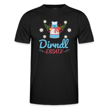 Dirndl Ersatz - Männer Funktions-T-Shirt - Schwarz - Vorne - AI Model Male 178 dark (178cm)