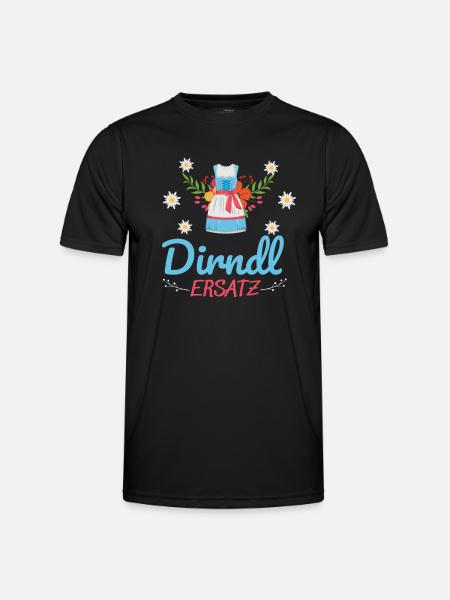 Dirndl Ersatz - Männer Funktions-T-Shirt - Schwarz