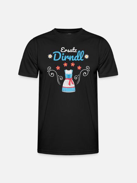 Dirndl Ersatz - Männer Funktions-T-Shirt - Schwarz
