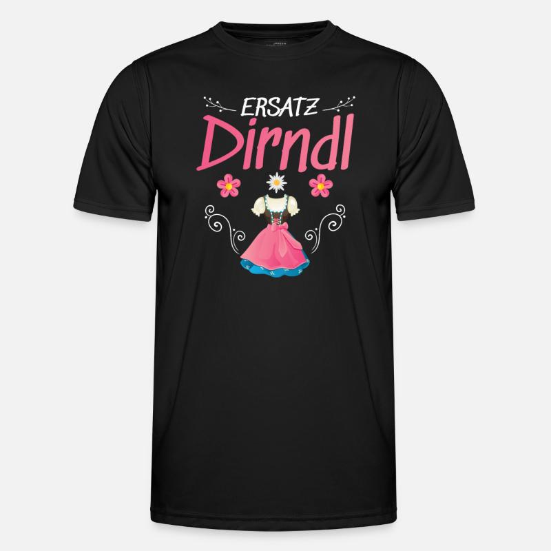 Dirndl Ersatz - Männer Funktions-T-Shirt - Schwarz
