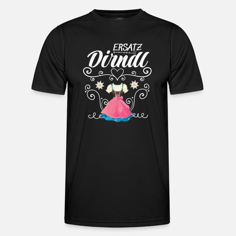 Dirndl Ersatz - Männer Funktions-T-Shirt - Schwarz