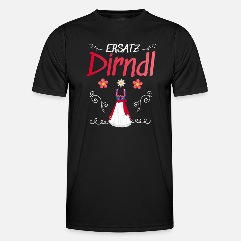 Dirndl Ersatz - Männer Funktions-T-Shirt - Schwarz