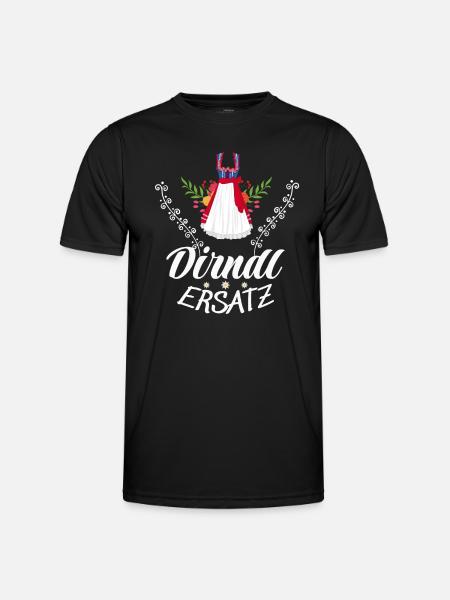 Dirndl Ersatz - Männer Funktions-T-Shirt - Schwarz