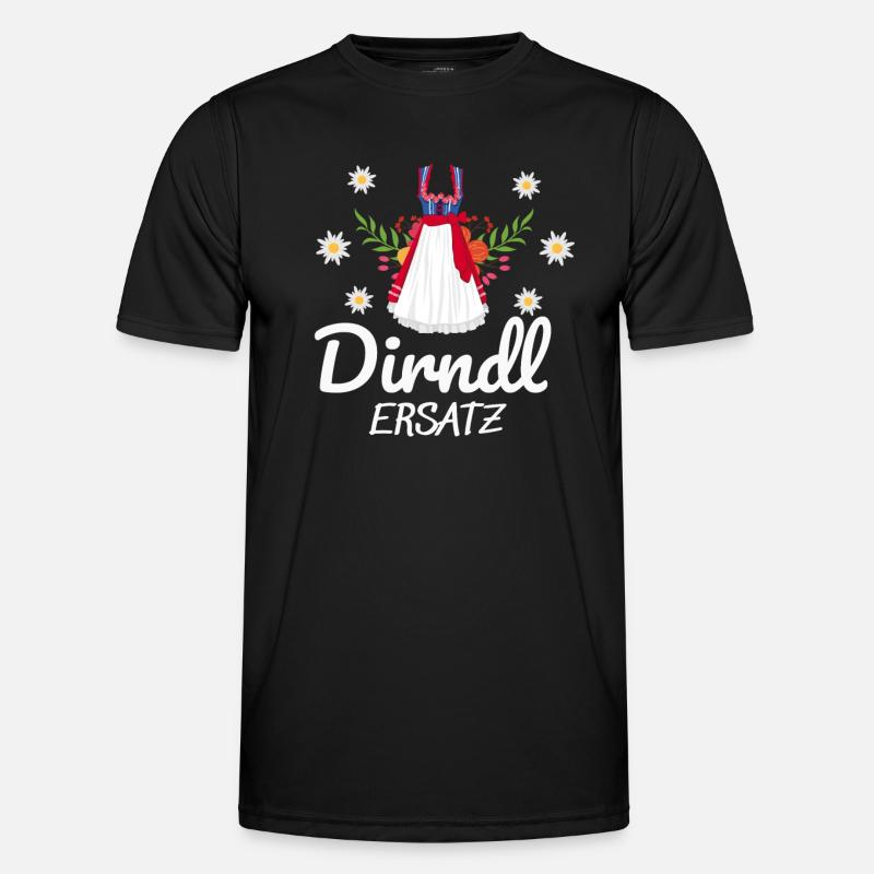Dirndl Ersatz - Männer Funktions-T-Shirt - Schwarz