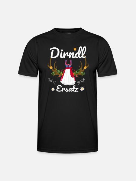 Dirndl Ersatz - Männer Funktions-T-Shirt - Schwarz