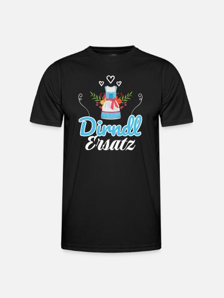 Dirndl Ersatz - Männer Funktions-T-Shirt - Schwarz