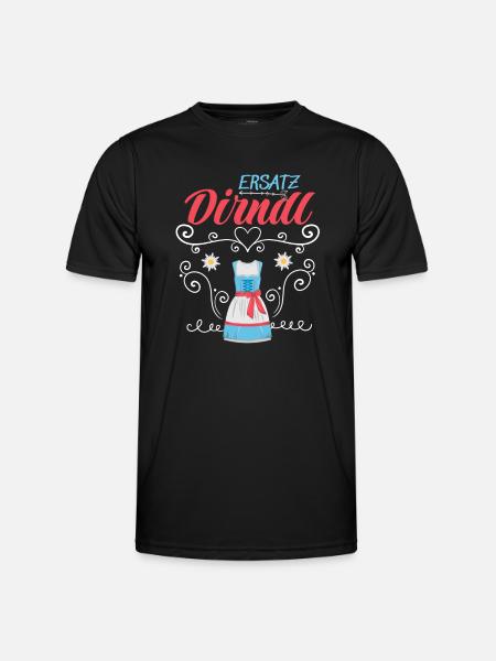 Dirndl Ersatz - Männer Funktions-T-Shirt - Schwarz