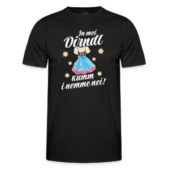 In Mei Dirndl Kumm I Nimma Nei | - Männer Funktions-T-Shirt - Schwarz - Vorne - AI Model Male 178 dark (178cm)