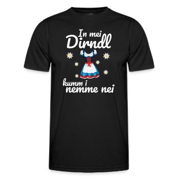 In Mei Dirndl Kumm I Nimma Nei | - Männer Funktions-T-Shirt - Schwarz - Vorne - AI Model Male 178 dark (178cm)