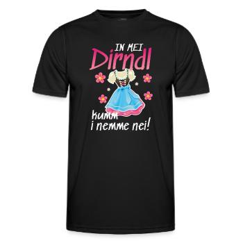 In Mei Dirndl Kumm I Nimma Nei | - Männer Funktions-T-Shirt - Schwarz - Vorne - AI Model Male 178 dark (178cm)