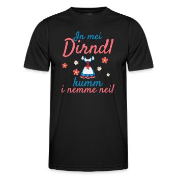In Mei Dirndl Kumm I Nimma Nei | - Männer Funktions-T-Shirt - Schwarz - Vorne - AI Model Male 178 dark (178cm)