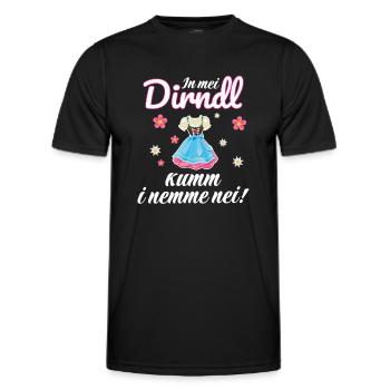 In Mei Dirndl Kumm I Nimma Nei | - Männer Funktions-T-Shirt - Schwarz - Vorne - AI Model Male 178 dark (178cm)