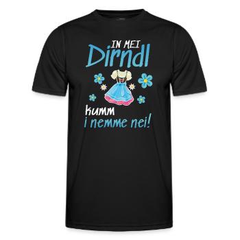 In Mei Dirndl Kumm I Nimma Nei | - Männer Funktions-T-Shirt - Schwarz - Vorne - AI Model Male 178 dark (178cm)