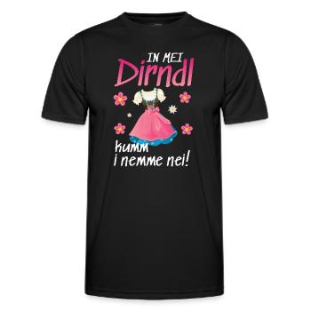 In Mei Dirndl Kumm I Nimma Nei | - Männer Funktions-T-Shirt - Schwarz - Vorne - AI Model Male 178 dark (178cm)