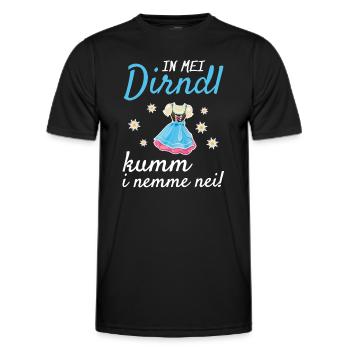 In Mei Dirndl Kumm I Nimma Nei | - Männer Funktions-T-Shirt - Schwarz - Vorne - AI Model Male 178 dark (178cm)