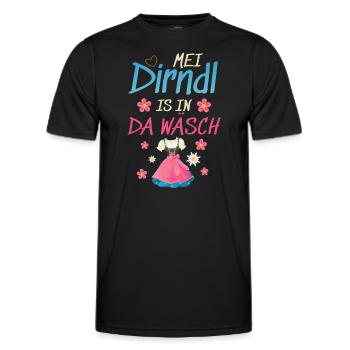 Dirndl Tracht | Mei Dirndl is in da - Männer Funktions-T-Shirt - Schwarz - Vorne - AI Model Male 178 dark (178cm)