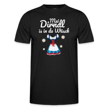 Dirndl Tracht | Mei Dirndl is in da - Männer Funktions-T-Shirt - Schwarz - Vorne - AI Model Male 178 dark (178cm)