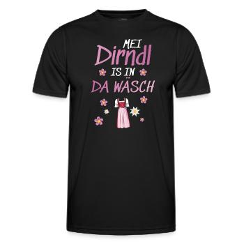 Dirndl Tracht | Mei Dirndl is in da - Männer Funktions-T-Shirt - Schwarz - Vorne - AI Model Male 178 dark (178cm)