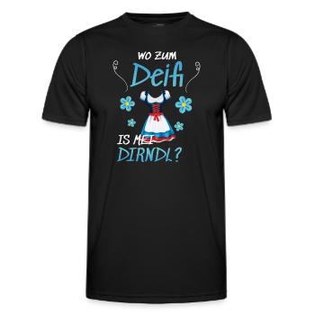 Damen Dirndl Trachtenshirt für - Männer Funktions-T-Shirt - Schwarz - Vorne - AI Model Male 178 dark (178cm)