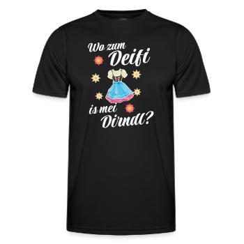 Damen Dirndl Trachtenshirt für - Männer Funktions-T-Shirt - Schwarz - Vorne - AI Model Male 178 dark (178cm)