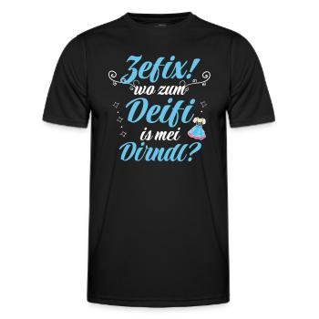 Dirndl Trachten Ersatz für - Männer Funktions-T-Shirt - Schwarz - Vorne - AI Model Male 178 dark (178cm)