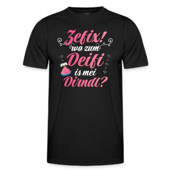 Dirndl Trachten Ersatz für - Männer Funktions-T-Shirt - Schwarz - Vorne - AI Model Male 178 dark (178cm)