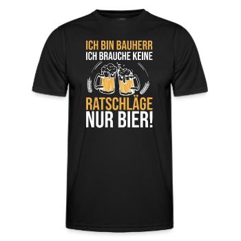 Bauherr Bier Hausbau Eigenheim Richtfest 2022 - Männer Funktions-T-Shirt - Schwarz - Vorne - AI Model Male 178 dark (178cm)