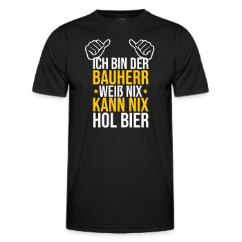 Bauherr Bier Hausbau Eigenheim Richtfest 2022 - Männer Funktions-T-Shirt - Schwarz - Vorne - AI Model Male 178 dark (178cm)