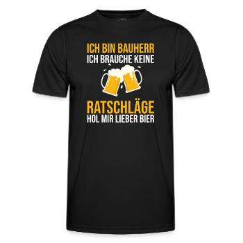 Bauherr Bier Hausbau Eigenheim Richtfest 2022 - Männer Funktions-T-Shirt - Schwarz - Vorne - AI Model Male 178 dark (178cm)