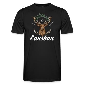 Lausbua Hirsch Lederhosen - Männer Funktions-T-Shirt - Schwarz - Vorne - AI Model Male 178 dark (178cm)