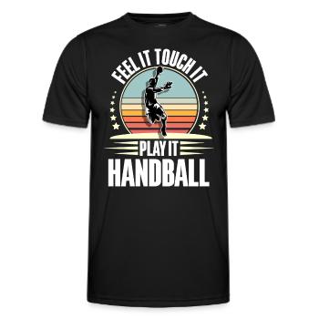 Handball Handballer - Männer Funktions-T-Shirt - Schwarz - Vorne - AI Model Male 178 dark (178cm)