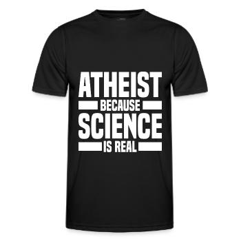 Atheismus Sprüche - Männer Funktions-T-Shirt - Schwarz - Vorne - AI Model Male 178 dark (178cm)