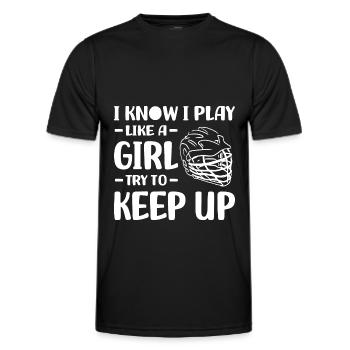 Lacrosse Spieler - Männer Funktions-T-Shirt - Schwarz - Vorne - AI Model Male 178 dark (178cm)