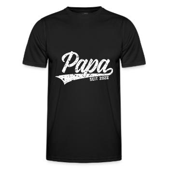 PAPA SEIT 2022 VATERTAG - Männer Funktions-T-Shirt - Schwarz - Vorne - AI Model Male 178 dark (178cm)