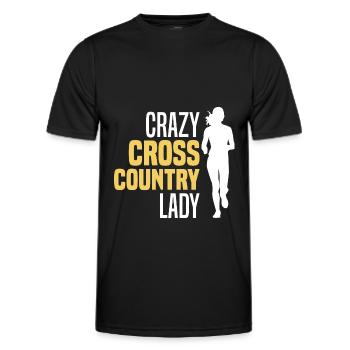 Crosslauf | Cross Country Läufer Berglauf Geschenk - Männer Funktions-T-Shirt - Schwarz - Vorne - AI Model Male 178 dark (178cm)