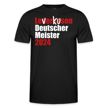 Leverkusen - Deutscher Meister 2024 - Männer Funktions-T-Shirt - Schwarz - Vorne - AI Model Male 178 dark (178cm)