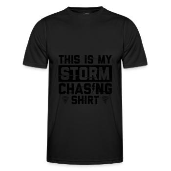 Sturmjäger Geschenke | Unwetter Sturm Jäger Blitz - Männer Funktions-T-Shirt - Schwarz - Vorne - AI Model Male 178 dark (178cm)