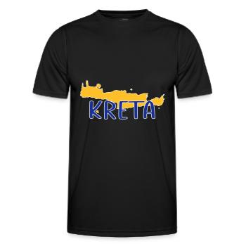 Crète - T-shirt sport Homme - noir - Devant - AI Model Male 178 dark (178cm)