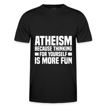 Atheismus Skeptiker Atheisten Atheist Wissenschaft - Männer Funktions-T-Shirt - Schwarz - Vorne - AI Model Male 178 dark (178cm)
