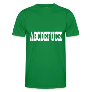 abcdefuck - Männer Funktions-T-Shirt - Kelly Green - Vorne - AI Model Male 178 dark (178cm)