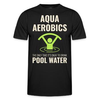 Water Aerobics Aquatic fitness Aqua Exercise - Men's Functional T-Shirt - black - Front - AI Model Male 178 dark (178cm)