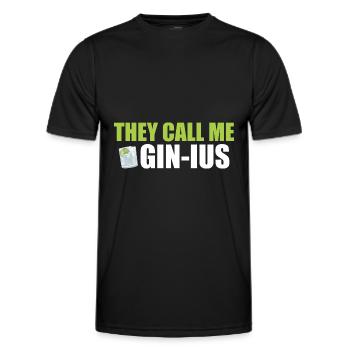 Gin They call me Gin-ius - Männer Funktions-T-Shirt - Schwarz - Vorne - AI Model Male 178 dark (178cm)