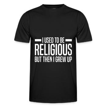 Atheisten Sprüche | Atheismus Skeptiker Geschenke - Männer Funktions-T-Shirt - Schwarz - Vorne - AI Model Male 178 dark (178cm)