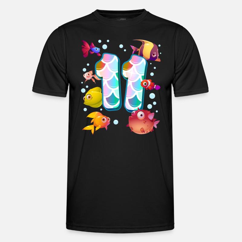 11. Geburtstag | Regenbogenfisch Geburtstag | Männer Funktions-T-Shirt