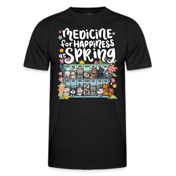 Médicament pour le bonheur dans les jours de printemps pour - T-shirt sport Homme - noir - Devant - AI Model Male 178 dark (178cm)