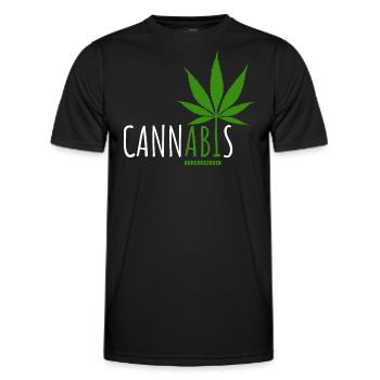CannABIs Abi durchgezogen - Abitur - Spruch - Männer Funktions-T-Shirt - Schwarz - Vorne - AI Model Male 178 dark (178cm)